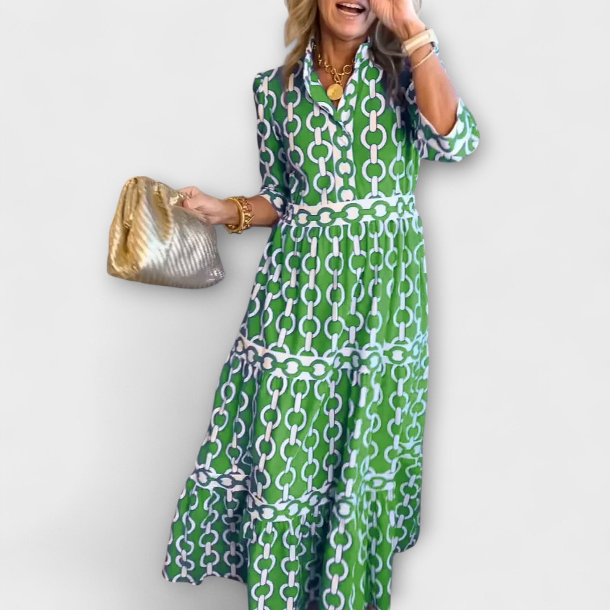 Elise™ | Luxe Link Print Dress