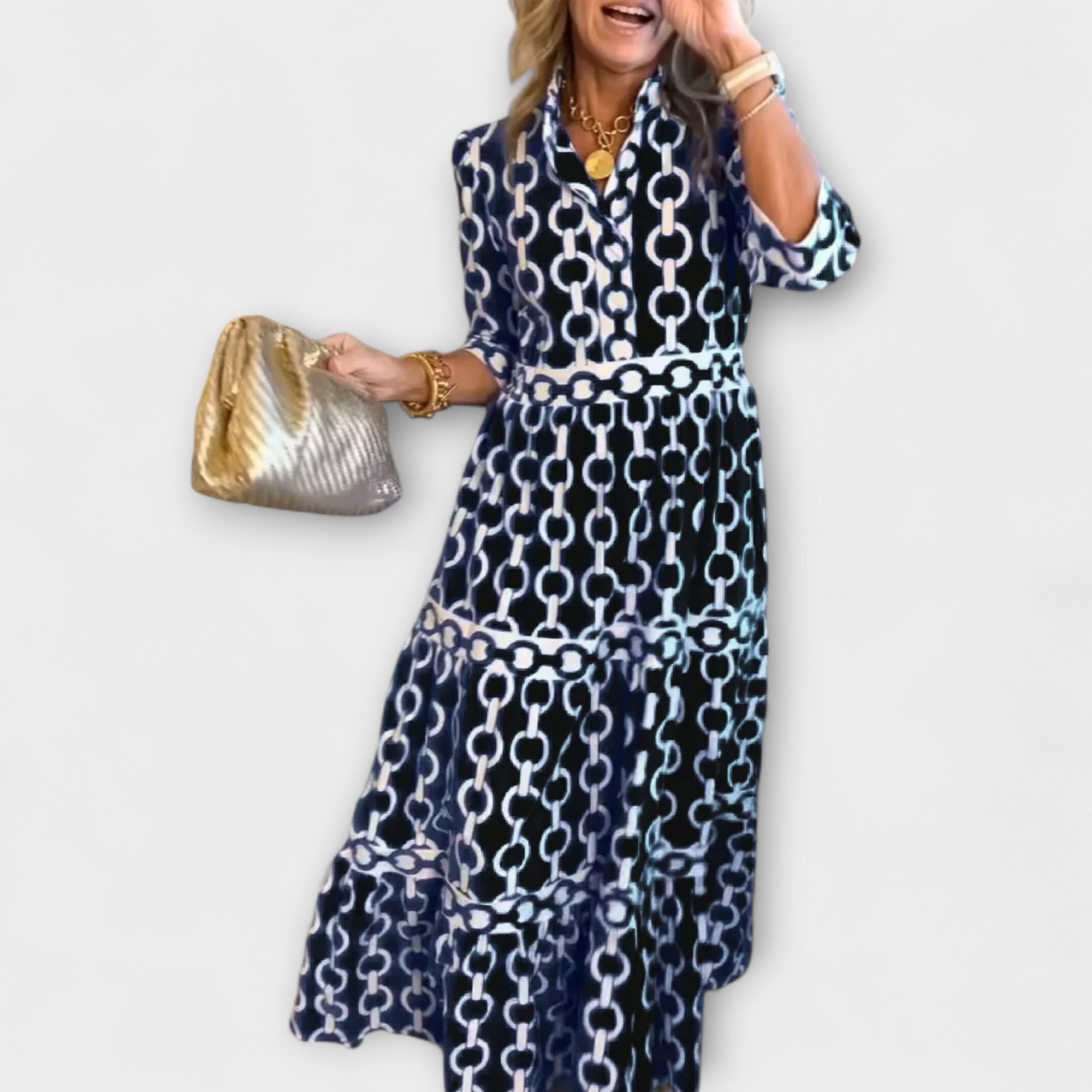 Elise™ | Luxe Link Print Dress