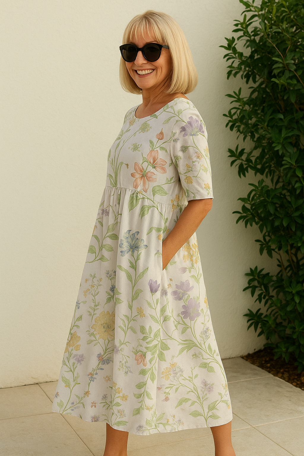 Matilda™ | Garden Charm Midi Dress