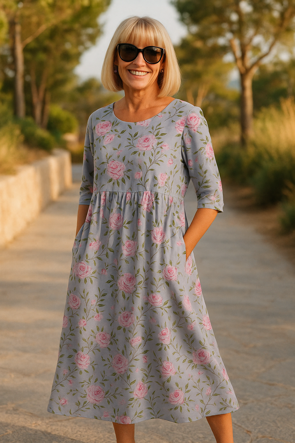 Matilda™ | Garden Charm Midi Dress