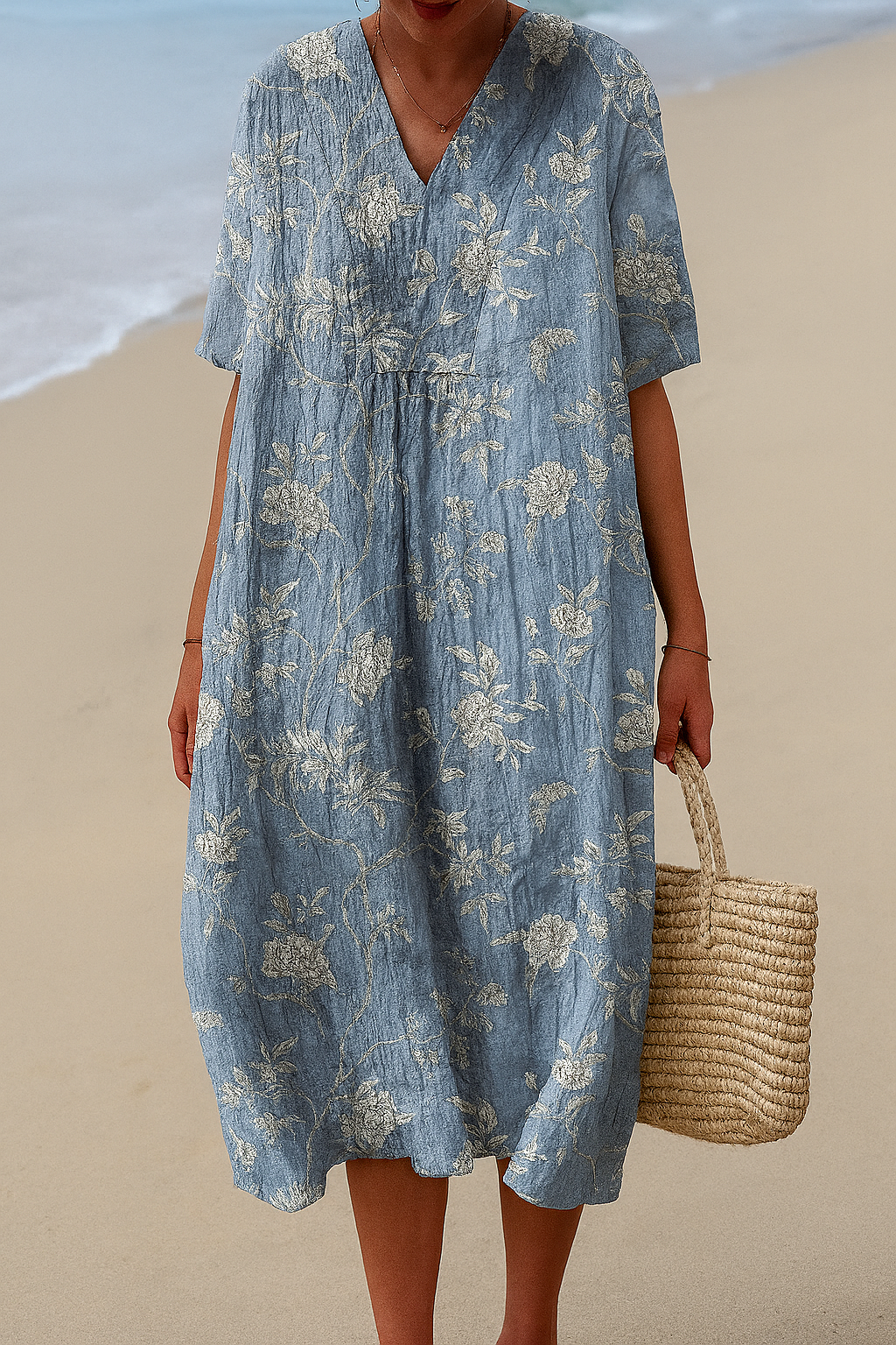 Elegant Blue Willow Dress